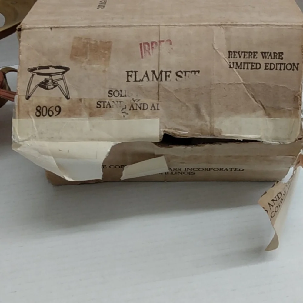 Revere Ware Limited Edition Flame Set Copper and Brass Unused in Box #8069